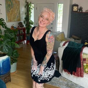 Black velvet holiday dress